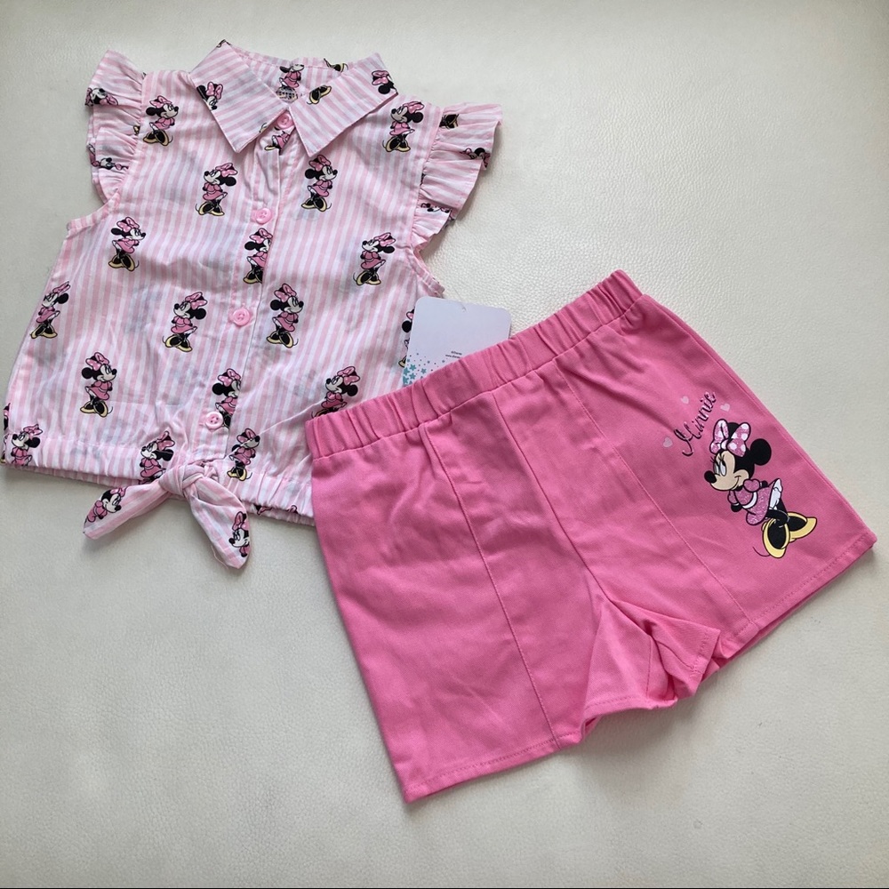 Disney Minnie Mouse pink shorts set 2199 - Picture 4 of 5